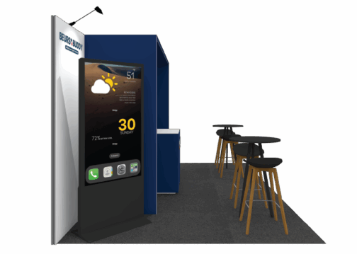 5x3 meter ready made exhibition stand - side view