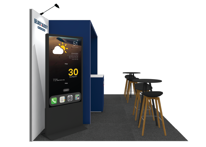5x3 meter ready made exhibition stand - side view